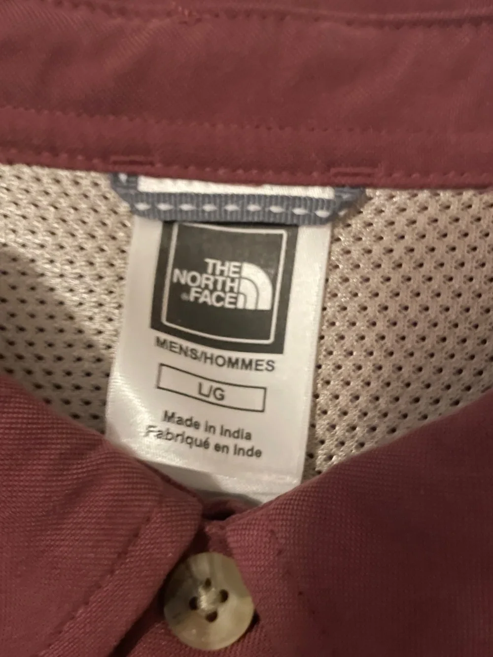 The North Face Syncline Button Up Shirt Burgundy Roll Tab Men’s L